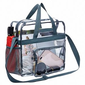 Portátil PVC Transparente Ombro Crossbody Bag Tote Satchel Bolsa para Mulheres Lady Grande Capacidade Clear Bag Shop Handbag 40xa #