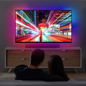 Moes WiFi Smart Ambient Lighting TV Backlight HDMI 2.0 Geräte Synchronisationskasten LED -Strip Lichter Kit Alexa Voice Google Assistant Control