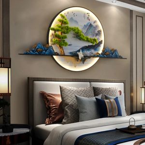 Tinny Modern Picture Wall Light Led Chinese Creative Landscape Mural Sconce Lamp för hemmet vardagsrumsstudie sovrumsdekor