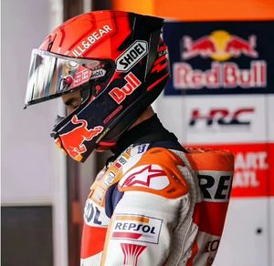 Full Face Shoei X15 X-Fifteen X-SPR Pro MM93 Marquez 7 TC-1 Red Bu Ll Hełm przeciwnikowy Man Motocross Motocross Racing Hełm Motocross Racing