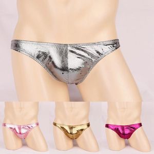 Underpants Sexy Clubwear Homens Olhar Molhado Brilhante Lingerie G-String Thongs Low Rise Briefs Hombre Sensual Dance Wear Tentação Masculino Roupa Interior