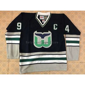 24S 94 Brendan Shanahan Hartford Whalers Hokey Jersey Nakış Dikişli Herhangi Bir Sayı ve İsim Formalarını Özelleştir