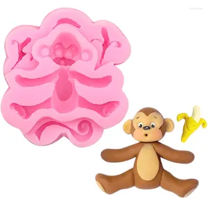 Bakning Mögel Cartoon Monkey Chocolate Diy Cake Decoration Tool Silicone Mold LDY-142