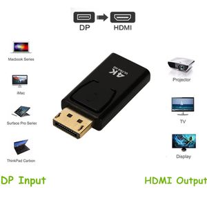 4KディスプレイポートからHDMI互換アダプターコンバーターディスプレイポートポート男性DPから女性HDテレビケーブルアダプタービデオオーディオテレビ