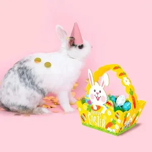 Gift Wrap Easter Decoration Basket Simple Cute Cartoon Paper Bag Party Supplies Cookie Packaging Box