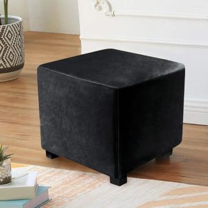 Chair Covers Stool Cover Stain-resistant Slipcover For Square Footstool Stretchable Protective Stylish Home Furniture Decoration Anti-slip