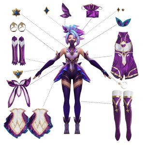 Rolecos Lol Star Guardian Akali Cosplay Costume Game Lol Akali Women Cosplay Outfit Fullset