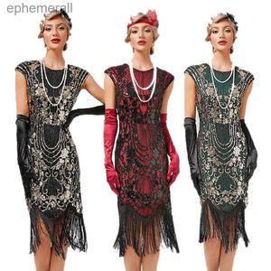 Urban Sexy Dresses 1920-talets Vintage Flapper Dress Fringe Pärled Great Gatsby Party Sequin Tassels Storlek XS-3XL Summer Women Prom Cocktail YQ240330