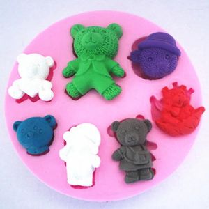 Baking Moulds Silicone Double Sugar Cake Mould Soap 3 D Die Lace Bear