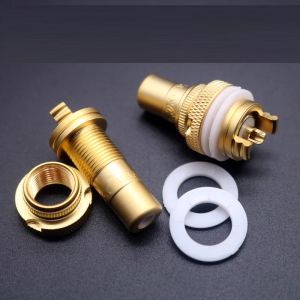 HiFi 2pcs/pares Av Audio Video Connector Sinal de entrada RCA conectores de cobre puro amplificador de prata dourado DAC fone de ouvido DIY