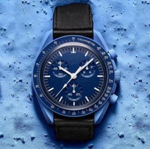 Księżycowe zegarki męskie Pełna funkcja Chronograph Bioceramic Watch Luksusowy projektant Watches Wysokiej jakości Limited Edition WristWatch2806005