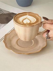 Kubki spodki 250 ml w stylu nordyckim retro ceramiczny kawa kubek