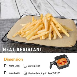 Double Boilers Air Fryer Pergament Paper Liners Non-Stick Mat Square Sheets