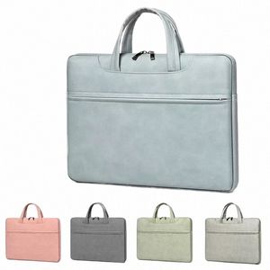 nordic Briefcases Laptop Protecti Bag PU Leather Thin Laptop Case Women's Laptop Handheld Notebook Shoulder Menger Bag b7KD#