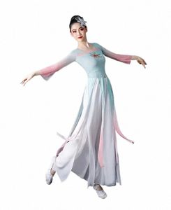 Klassisk kinesisk klassisk dansdräkt Kvinnors etnisk stil Elegant Fairy Dance Fan Dance Gradient Dr Y19Z#