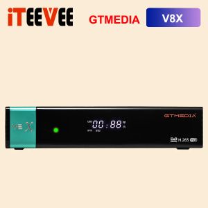 1PC 2021 mais recente GTMedia V8X H.265 DVB-S2/S2X Receptor de TV de satélite com suporte de cartas CA Mars, Newcam, MGCAM Stock completo agora