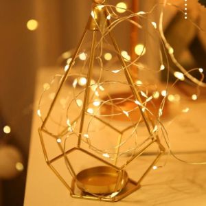 LED Fairy Lights Kupferdrahtschnur 1/2/5/10 m Urlaub Outdoor -Lampe Girlande für Weihnachtsbaum -Hochzeitsfeierdekoration