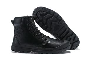 Stiefel Palladium schwarze Leder Männer pampa Manschette Taktische Armee -Knöchel Arbeitsstiefel, komfortable hochwertige Wandersicherheit Casual Schuhe