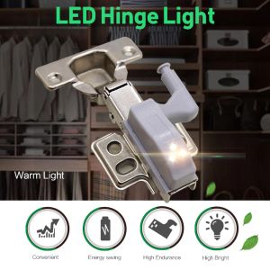 LED -skåp gångjärn nattljus sensor ljus för kök vardagsrum sovrum garderoben garderob skåpet doornot inkluderar batteri