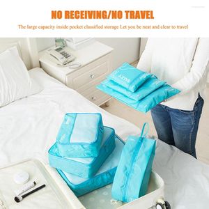 Storage Bags 7pc Travel Bag Portable Foldable Mesh Case Toiletry Clothes Underwear Packing Organizer Shoes Pouch