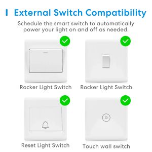 MEROSS HOMEKIT WIFI SMART SWITCH MODUL 1 GANG 1 VÄG DIY LIGHT SWITCH FÖR Apple HomeKit Siri Alexa Google Home SmartThings