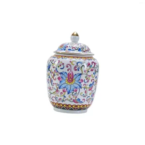 Vases Porcelain Tea Storage Container Canister Jar Colour Enamel Chinese Style