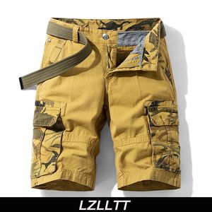 Summer Men Cargo Camouflage Shorts Mens Cotton Beach Multi Pocket Shorts Man Spring Casual Joggers Shorts Male Drop 240323