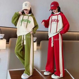 Girls 2023 Autumn Spring Fashion Hoodieve Hoodiepants 2pcs بدلات 514 عامًا