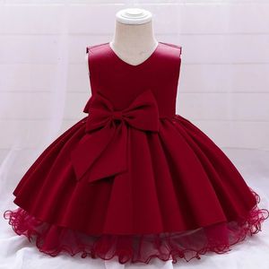 Stile für Frühling und Sommer, ärmelloses Tutu-Kleid mit Schleife, Mädchen-Geburtstagsparty, Prinzessin, Netzstoff, flauschige Kleidung, 16 Jahre, 240325