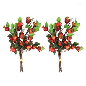 Decoração de festa 2 pcs ramos de romã artificial árvore realista diy decoração de natal casa mesa grinalda gota entrega jardim festivo dha5q