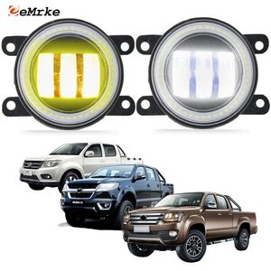 EEMRKE Conjunto de luzes de nevoeiro LED 30W / 40W para Huanghai N1 N1S Bull N2 N2s Bison com lente transparente Angel Eyes DRL Luzes diurnas 12V PTF Acessórios para carro