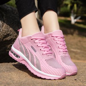 Boots Women Sport Shoes Spring Ladies Breathable Mesh Running Shoes Summer Light Air Cushion Sneakers Outdoor Lace Up Training Shoes
