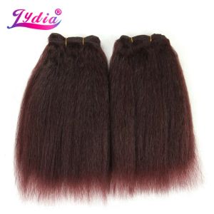 Weave Weave Lydia For Black Women Synthetic Hair Kinky Straight Weaving Pure Color 10Inch Hair Wave 3PCS/lot Hair Bundles Blonde