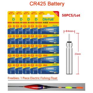 الباحثون 50pcs/Lot CR425 بطارية الصيد تعويم 3V دبوس الخلايا الليثيوم الكهربائية LED LEG LIGH