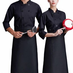 Kockjacka Snabbtorkning Kock Uniform Stand Collar Stylish Men Women Chef Shirt Fakterkläder Arbetskläder V1XU#