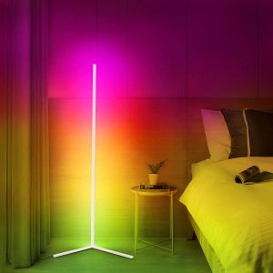 63 tum RGB LED Light Bar Ambient Backlight Voice Control Tuya Floor Lamp Bluetooth Music Rhythm Gaming Room Stand Lighting 1.2m