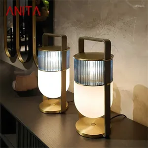 Table Lamps ANITA Postmodern Lamp Luxury Nordic Glass Desk Light LED For Home Living Room Bedroom Bedside Decor