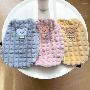 Vestuário para cães Puffrug Roupas Teddy Quente Pulôver Pet Than Bear Plus Fleece Hoodie Animal Bordado Sem Mangas