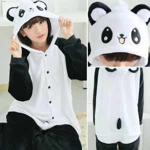 Anime jednorożca Kobiety Panda Zestaw snu Kigurumi Dorosłe Kobiety Pajamias Flannel Niedźwiedź