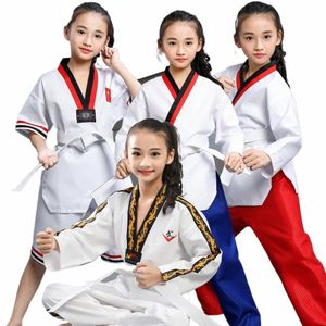 children's adult lg-sleeved short-sleeved cott men's and women's spring summer taekwdo Martial training clothes Uniforms R75p#