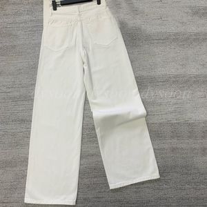 Calça jeans feminina branca reta perna jeans fashion tamanho 25-30 26519