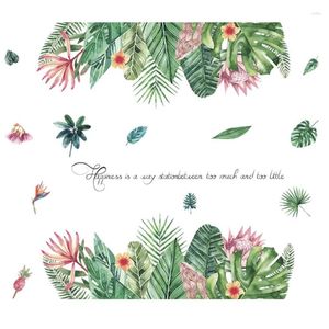 Adesivos de parede Yo-Tropical Rainforest Plant Adesivo Verde Banana Folha Inkjet Home Children's Room Interior