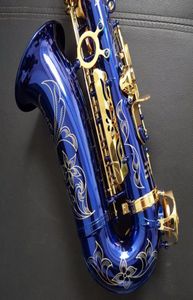 Hochwertiges Altsaxophon Es flach SAS54 Blaues Saxophon Goldschlüssel Altsaxophon Musikinstrumente mit Zubehör6526234
