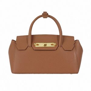 new Leather Texture Small Square Hand Bag Luxury Fi Elegant Handbag High-end Cowhide Clutch Retro Design Crossbody Bag U5rn#