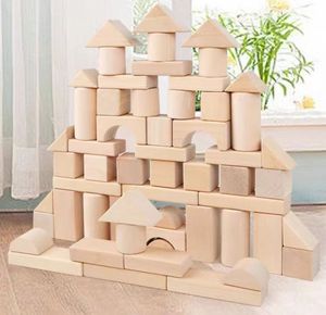 Holzwürfel 100 große massive Holzklötze für Kinder von 1–2–3–6 Jahren, Geschenke zum Knabbern, Puzzle