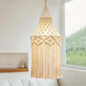 Tapestries Handmade Macrame Light Shade Chandelier Hanging Lamp Cover Cotton Rope Boho Chic Decor Lampshade Tapestry Woven