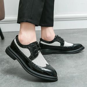 Casual Shoes Summer Lace Up Men's Oxford Shoe Breathable Wedding Leather Fashion Designer Business Men Brogue Loafers