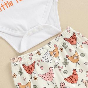 Clothing Sets Baby Girl Summer Outfits Letter Print Short Sleeve Rompers Hen Flare Pants Headband 3Pcs Clothes Set