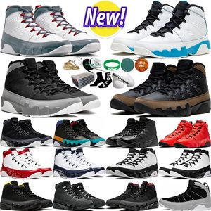 Mens tênis de basquete 9 9s Pó Azul Racer Chile Ginásio Fogo Vermelho Partícula Cinza 3M Olive Concord UNC Carvão Antracite Criado Homens Treinador Esportes Ao Ar Livre Tênis Tênis