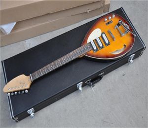 Hutchin VO guitarra elétrica semi oco sunburst corpo tremolo gotas de água shapeminstral rosewood fingeboard com hardcase7906931